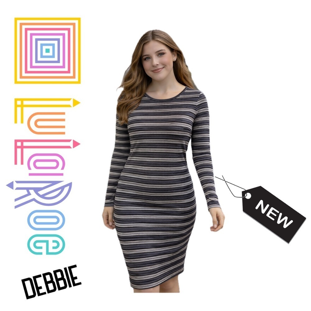 NWT LULAROE Long sleeve striped casual dress size XS